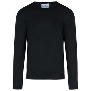 Seven Gauge Black Alpaca Blend Sweater Men